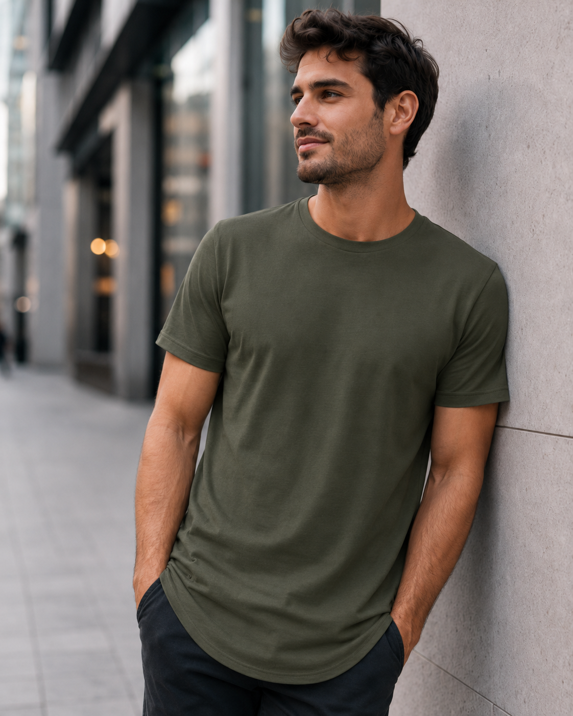 Build Your Brand
Shaped Long Tee
